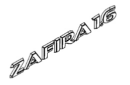 Napis "ZAFIRA 1.6" na tył ZAFIRA B
